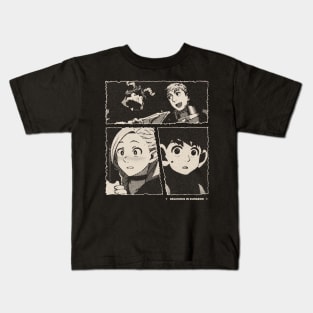 Delicious in Dungeon Gloomy Halftone Fanart Design Kids T-Shirt